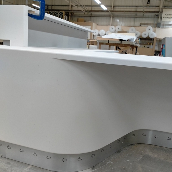 Corian Solid Surface Front Reception Desk Counter Lobby Table