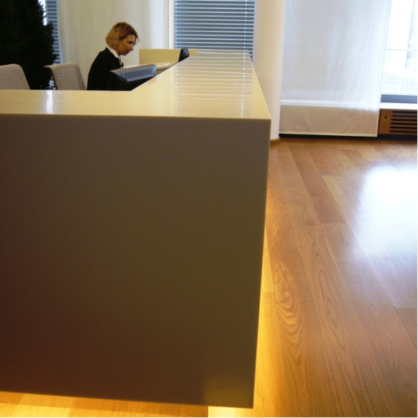 Interior Design Square Shape Reception Area Furniture Desk