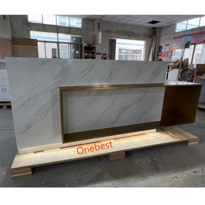 Middle Size Marble Stone Information Counter Front H...