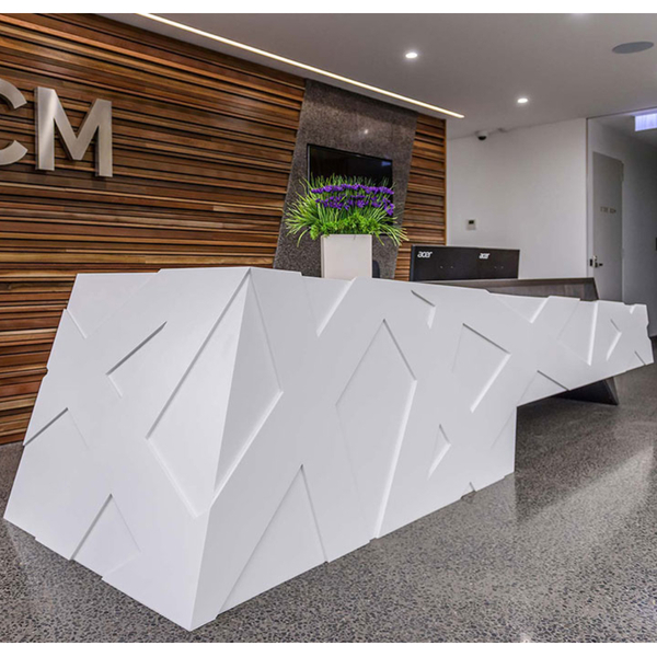 Cosmetic Reception Desk White Corian Stone Bar Reception Desk