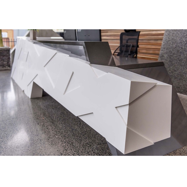 Cosmetic Reception Desk White Corian Stone Bar Reception Desk