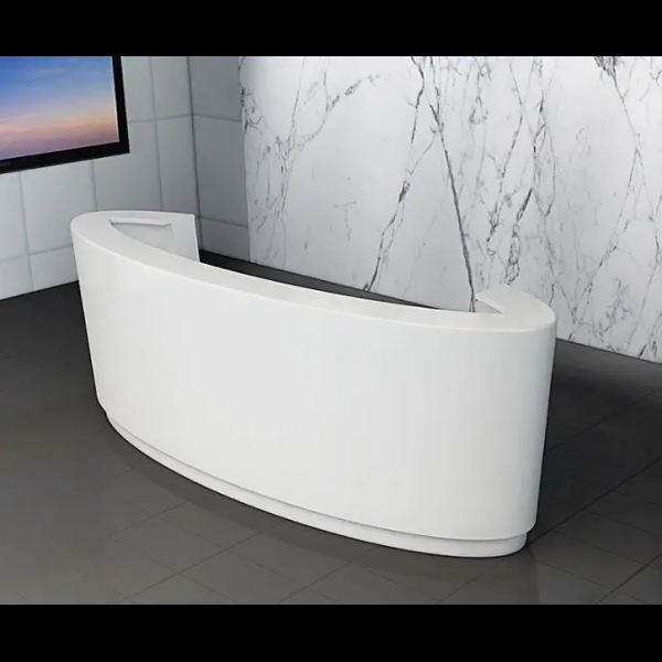 Rounded Shaped Reception Desk White Lounge Front Counters for Dental