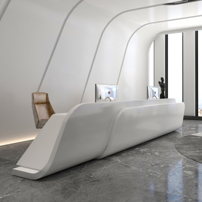 Clinic Dental Furniture Corian Curved Reception Desk ...