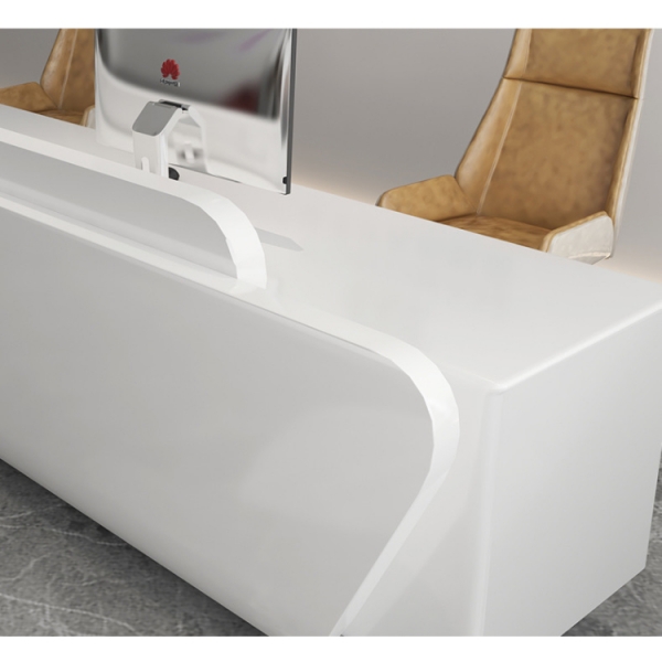 Clinic Dental Furniture Corian Curved Reception Desk Luxury Design