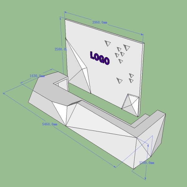 Shopping Mall Restaurant Spa Reception Desk U Shape Checkout Counter