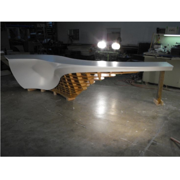 Curved Service Reception Counter White Office Front Table