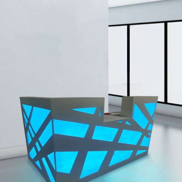 Led Traslucent Stone Bar Reception Desk Counter