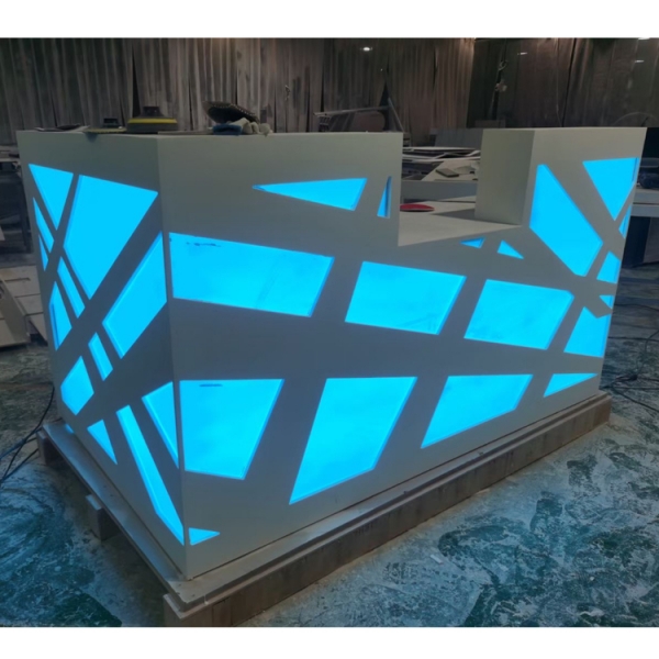 Led Traslucent Stone Bar Reception Desk Counter