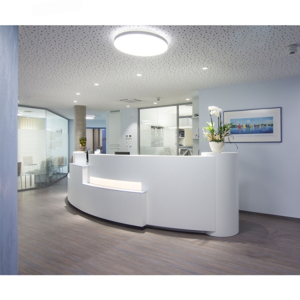 Reception desks with celling design stone service counter