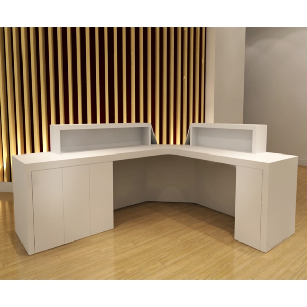 L Shape Red Reception Desk Service Counter