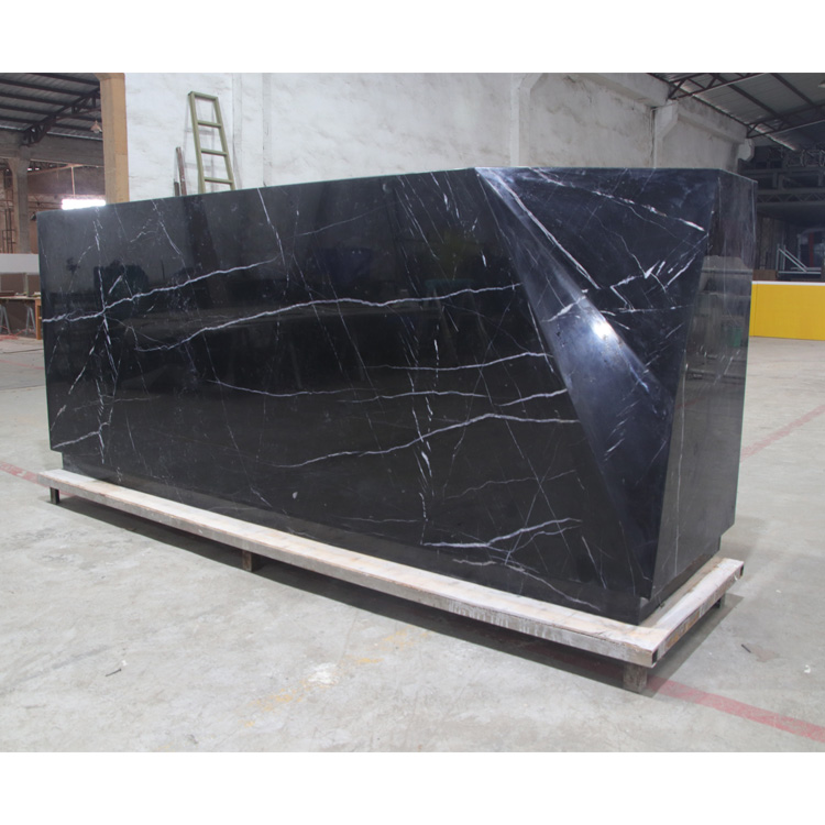 Black Lobby Reception Desk Salon Furniture Counter