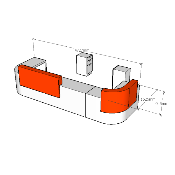 Orange Shopping Center Reception Desk Custom Design