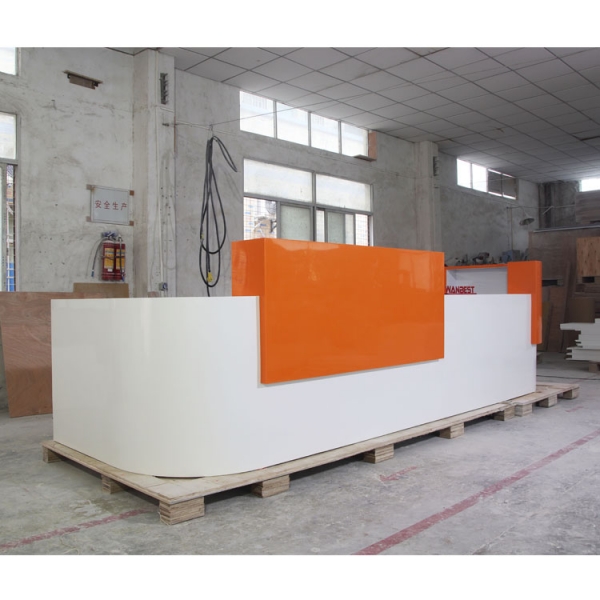 Orange Shopping Center Reception Desk Custom Design