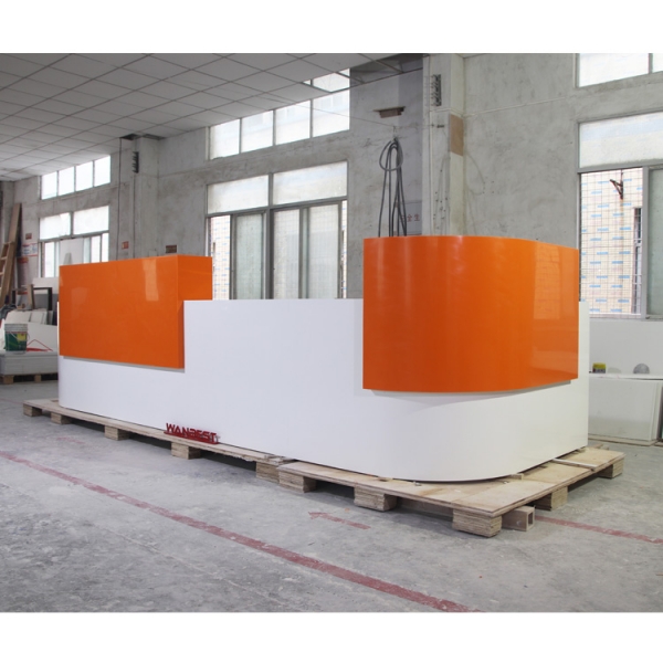 Orange Shopping Center Reception Desk Custom Design