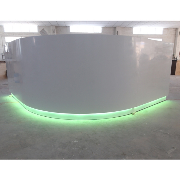 Half Round White Reception Desk for Poly Clinic