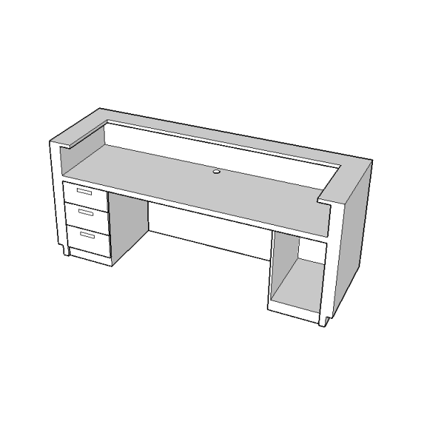 LED Logo Reception Desk Wood and White for Company