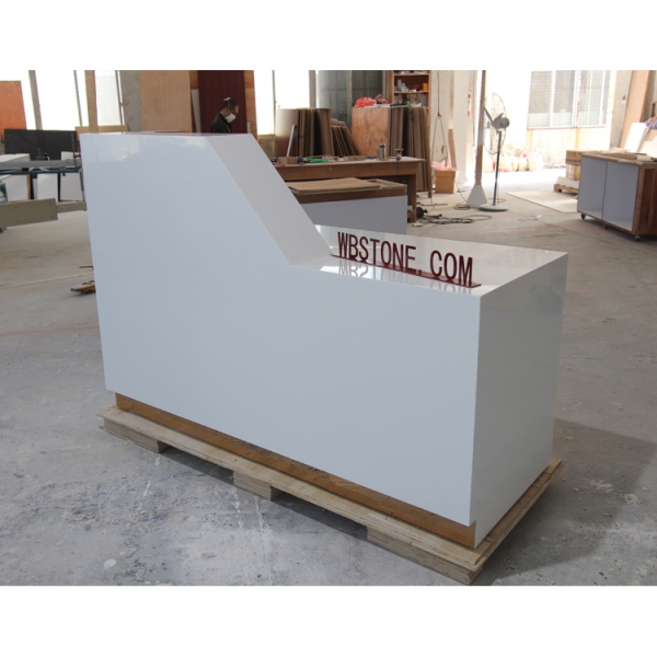 T Shape Simple Reception Desk White Modern Design