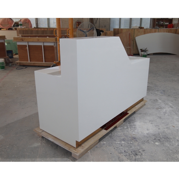 T Shape Simple Reception Desk White Modern Design