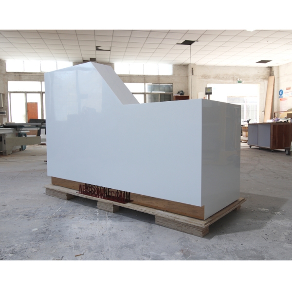 T Shape Simple Reception Desk White Modern Design