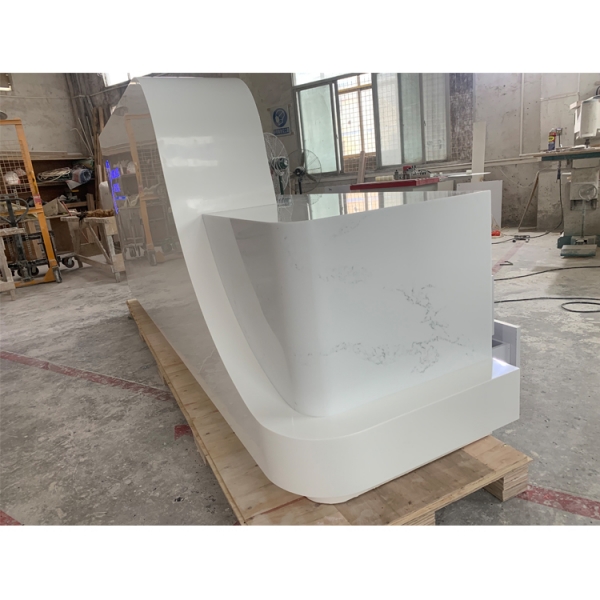 Small size custom led logo hospital reception desk white