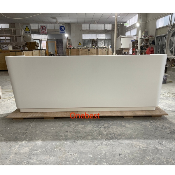 Solid Surface Dental Reception Table Led Luxury Spa Reception Desk