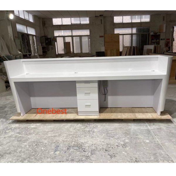 Solid Surface Dental Reception Table Led Luxury Spa Reception Desk