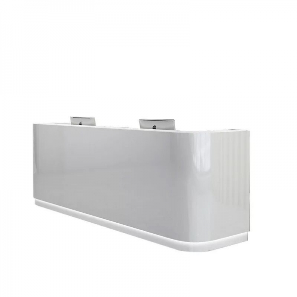 White Wood Front Desk Reception Counter LED