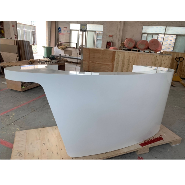 Oval Shape White Dental Reception Desk with Drawer