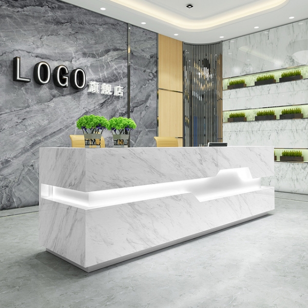 Modern marble led fashion desk reception counter