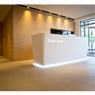 White Led Salon Furniture Reception Desk Beauty...