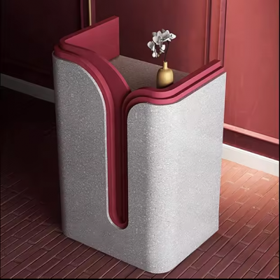 Custom Design Reception Desk China Red front Service Counter