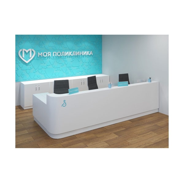 2 Person Mobile Shop Counter Design Reception White Front Desk