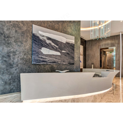Luxury White Front Desk Counter Modern Hotel Beauty ...