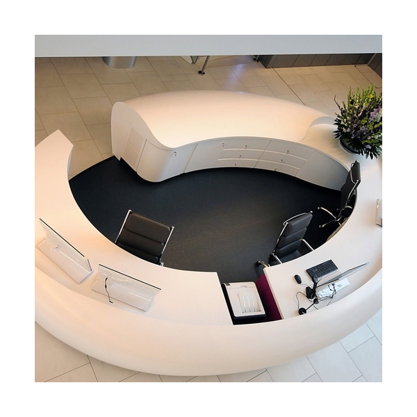Large Size Circle Solid Surface Stone Lobby Reception Counter