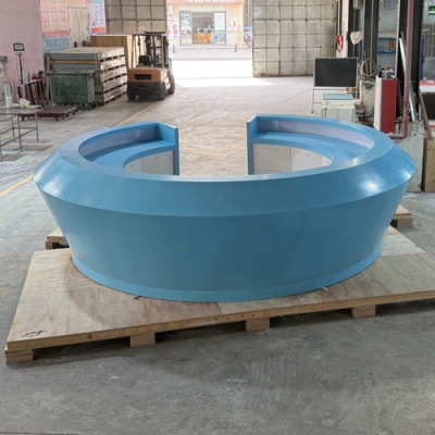 Blue Stone Reception Desks Large Size Round Gym Reception Tables
