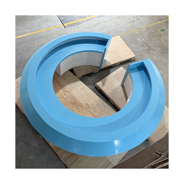 Blue Stone Reception Desks Large Size Round Gym Reception Tables