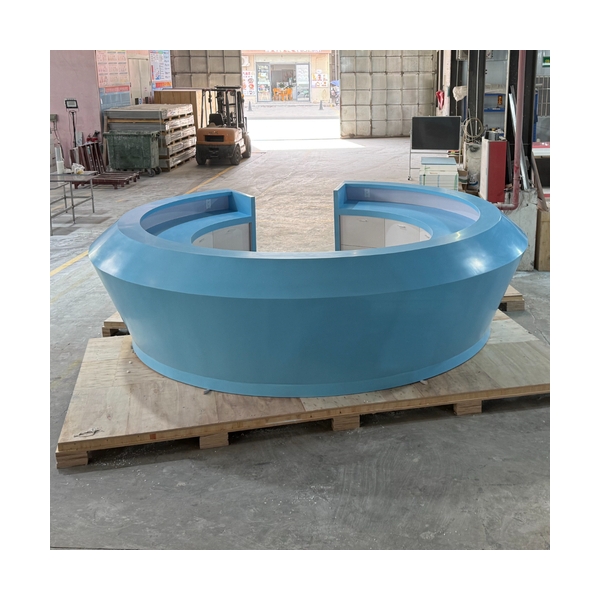 Blue Stone Reception Desks Large Size Round Gym Reception Tables