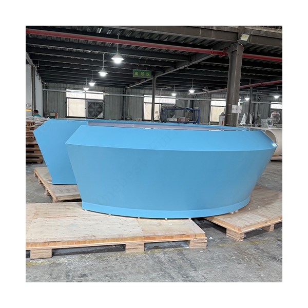 Blue Stone Reception Desks Large Size Round Gym Reception Tables