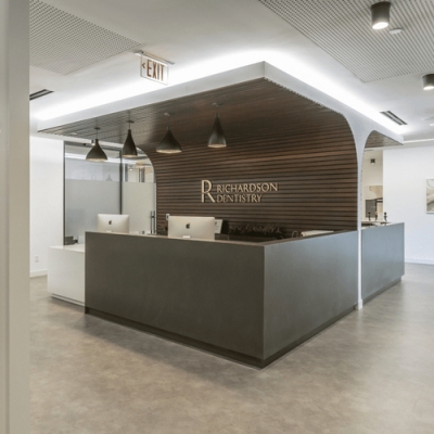 Corian Solid Surface Reception Desk Counters for Fitness Studio