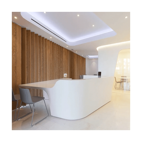 Ada Design Eye Clinic Stone Reception Table L-shape Front Counter