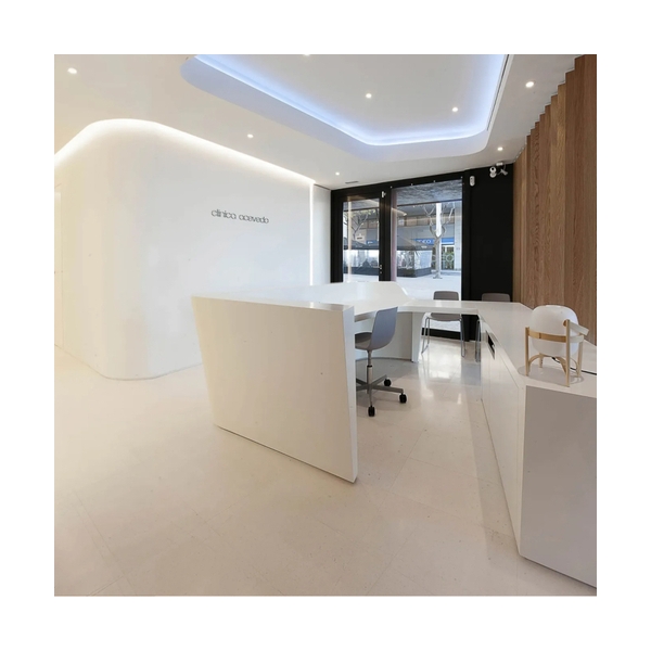 Ada Design Eye Clinic Stone Reception Table L-shape Front Counter