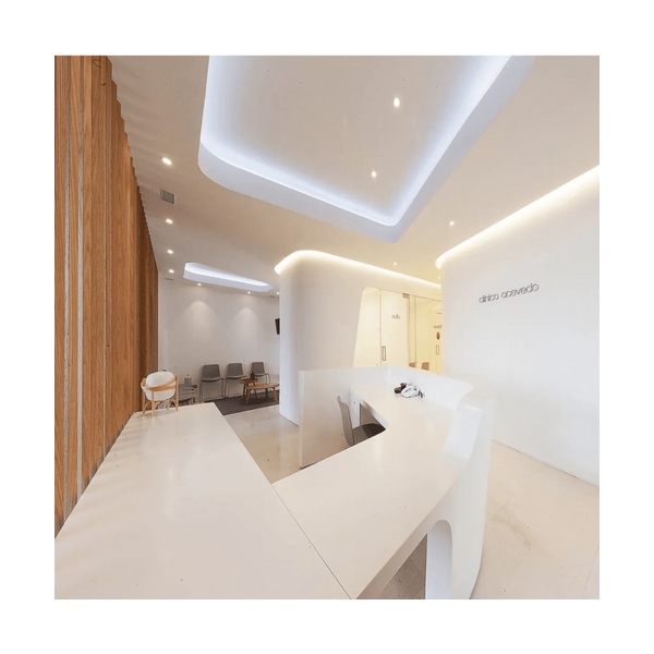 Ada Design Eye Clinic Stone Reception Table L-shape Front Counter