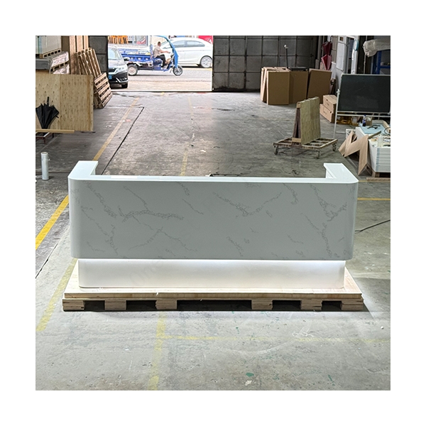 Carrara White Marble Led Reception Desks Nail Salon Corian Furniture