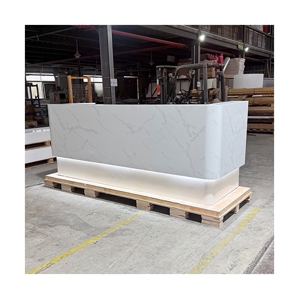 Carrara White Marble Led Reception Desks Nail Salon Corian Furniture