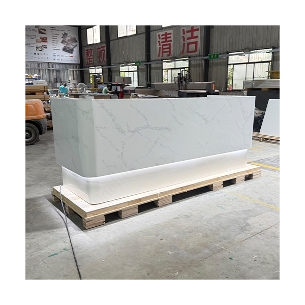 Carrara White Marble Led Reception Desks Nail Salon Corian Furniture
