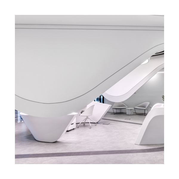 Circle Shaped White Solid Surface Cash Register Front Desk Reception