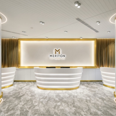 Led Jewelry Store Receptionist Desk White Corian Information Counters