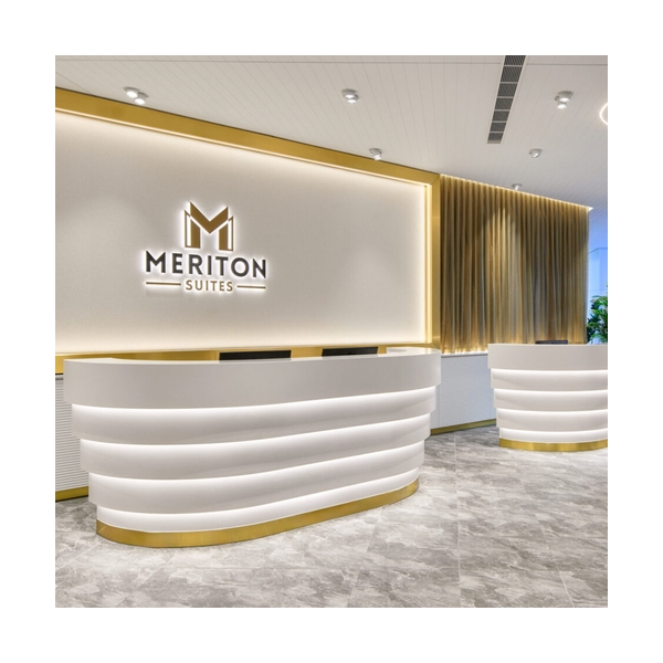Led Jewelry Store Receptionist Desk White Corian Information Counters