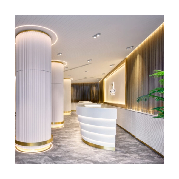 Led Jewelry Store Receptionist Desk White Corian Information Counters