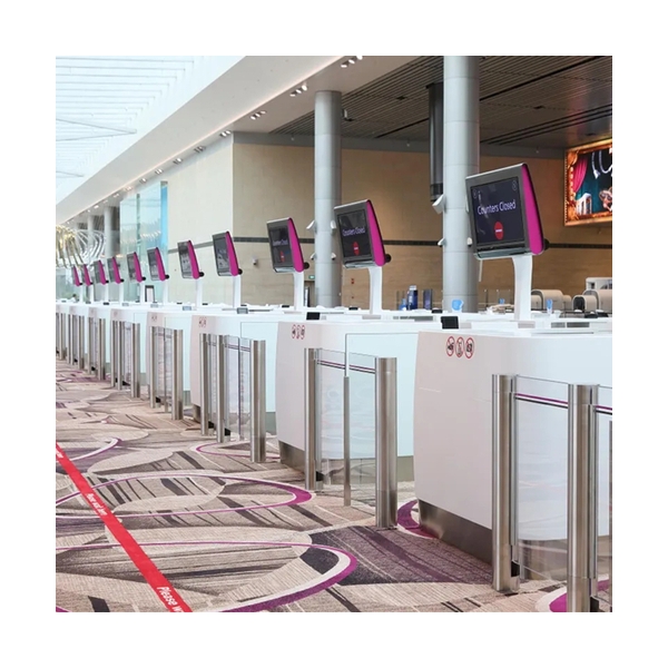 Airport Check-in Counter Artificial Marble Stone Exit Reception Desk